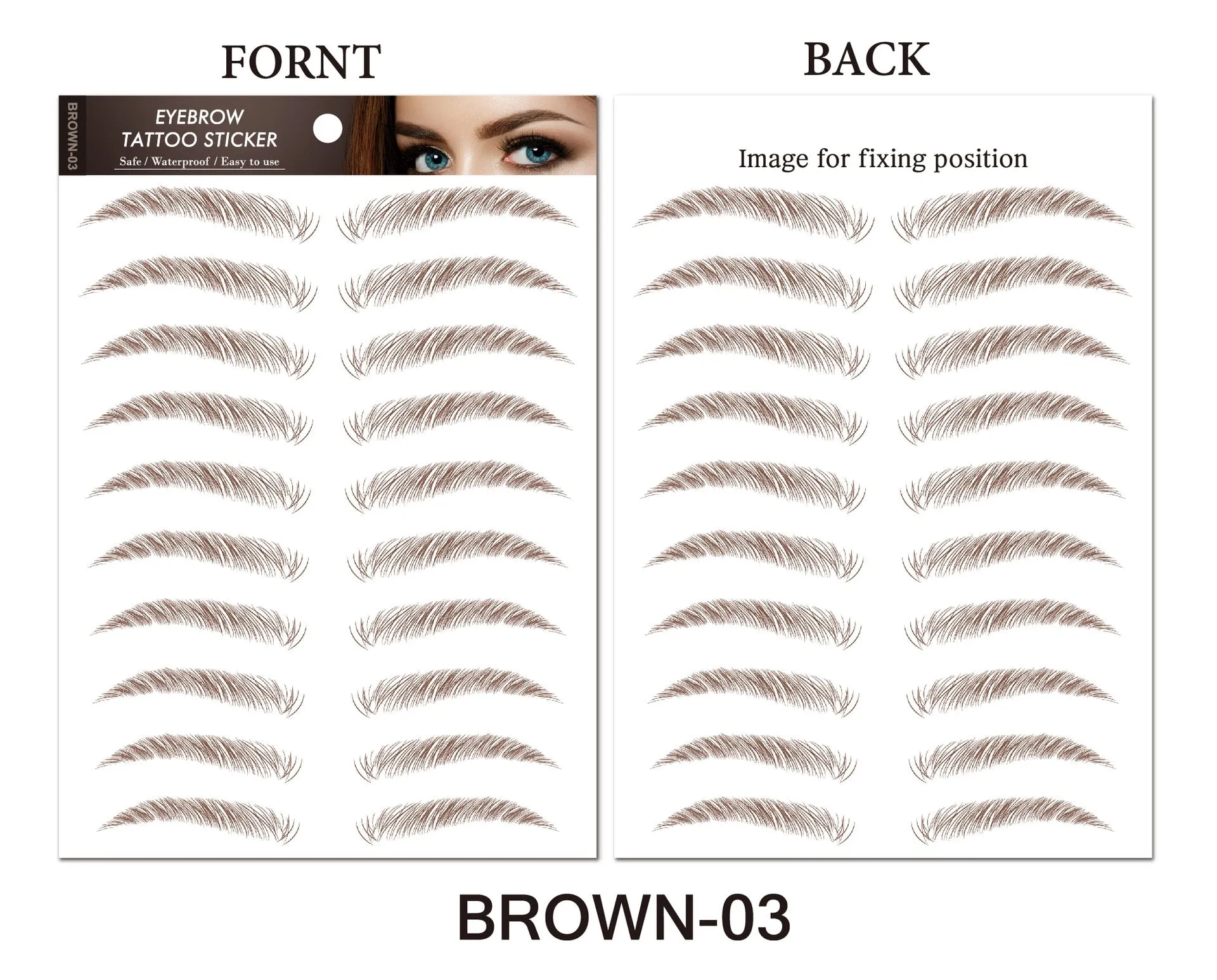 6D Hair-like Water Transfer Waterproof Stick On Eyebrows