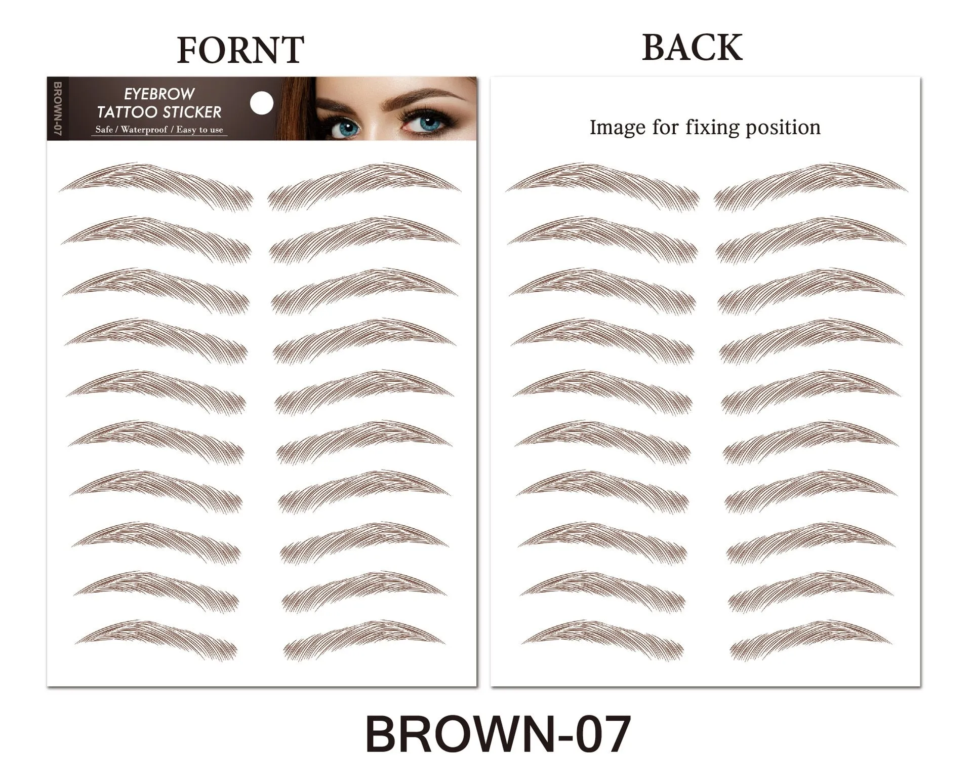 6D Hair-like Water Transfer Waterproof Stick On Eyebrows