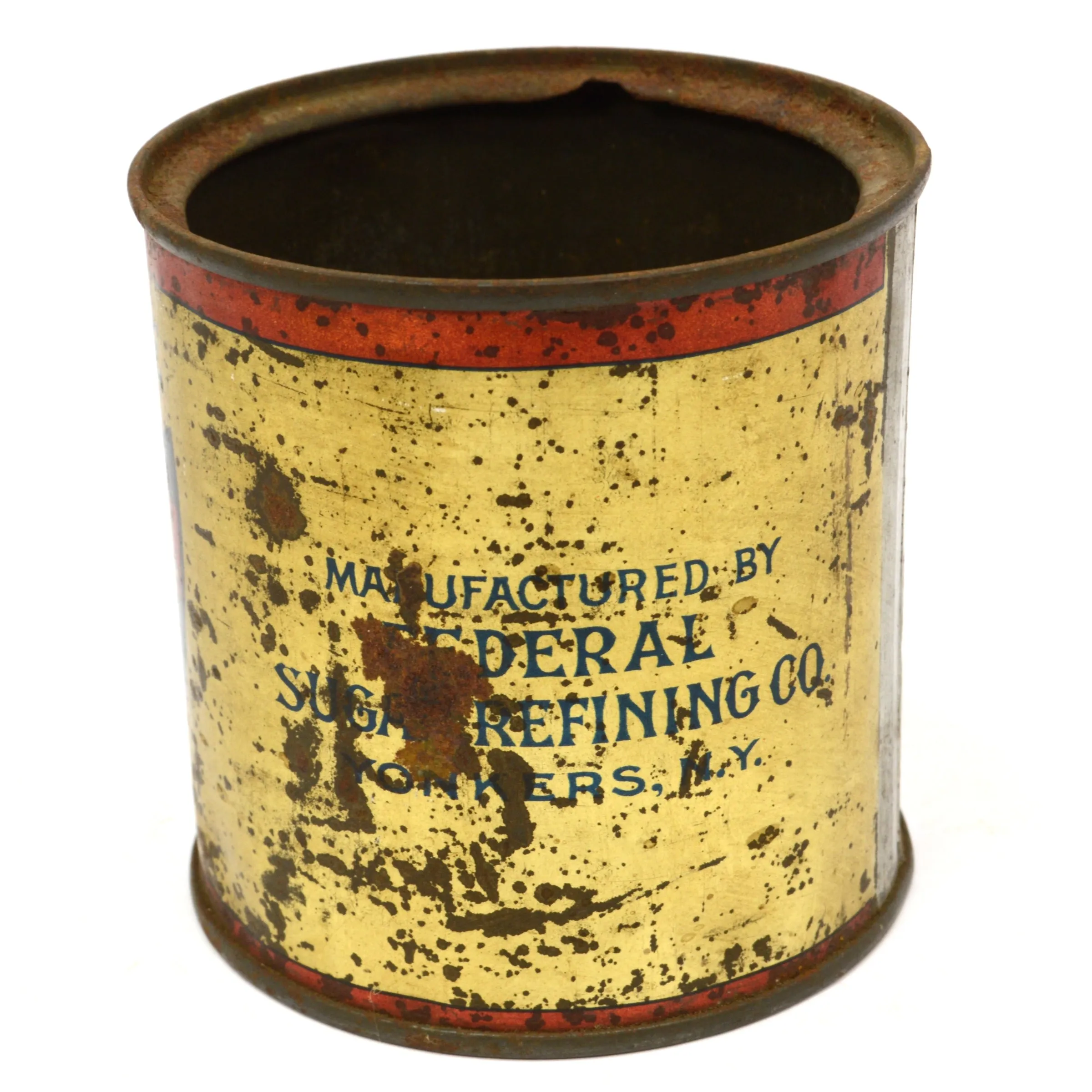 Antique "PURE CANE SYRUP" TIN CAN by FEDERAL SUGAR REFINING CO Yonkers, NY Rare!