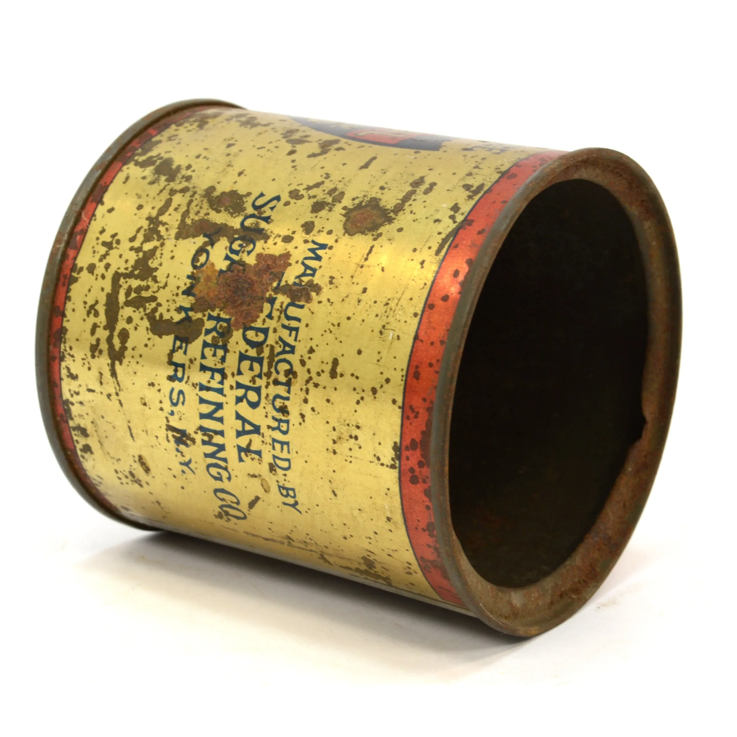 Antique "PURE CANE SYRUP" TIN CAN by FEDERAL SUGAR REFINING CO Yonkers, NY Rare!