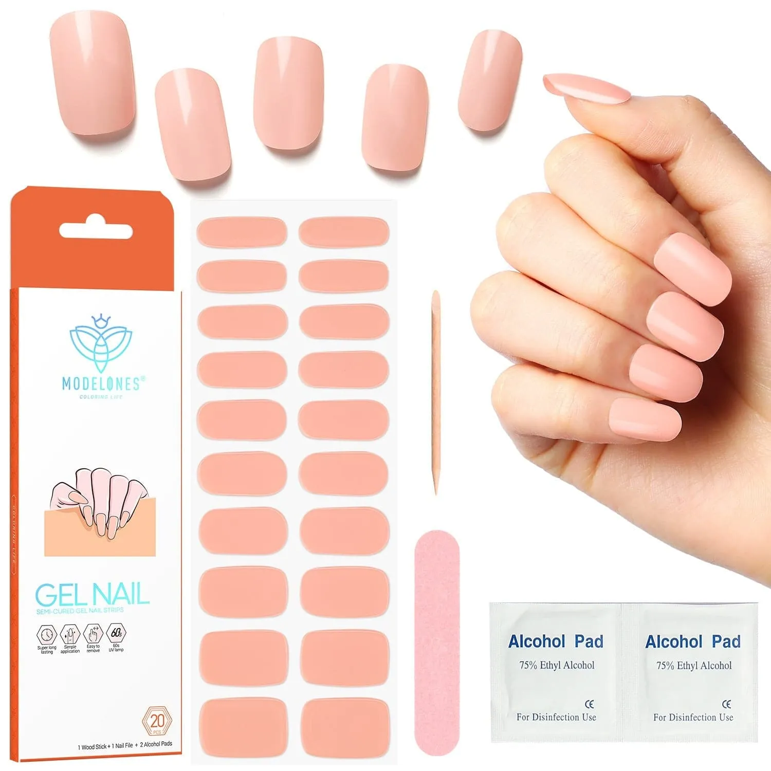 Blossom Pink - Semi-Cured Gel Nail Strips