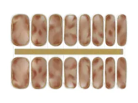 Blush Clouds with Gold Metallic Accent - Gel Nail Wrap Set