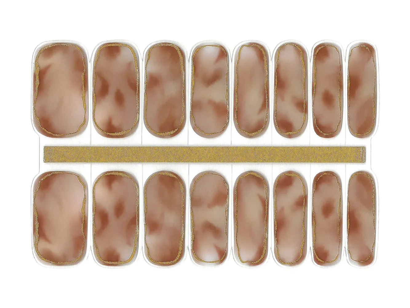 Blush Clouds with Gold Metallic Accent - Gel Nail Wrap Set