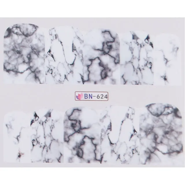 Broken Marble Theme | 12 Colors To Choose From | Nail Art Decals