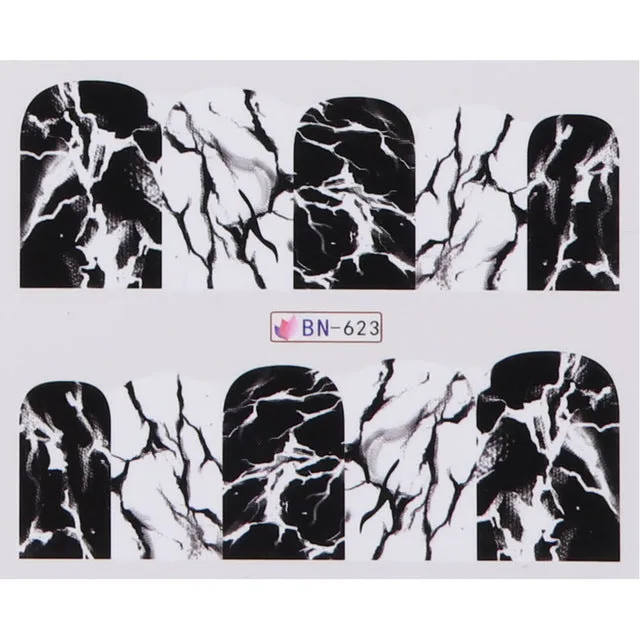 Broken Marble Theme | 12 Colors To Choose From | Nail Art Decals