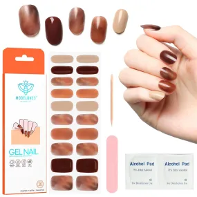 Brown Marble - Semi-Cured Gel Nail Strips