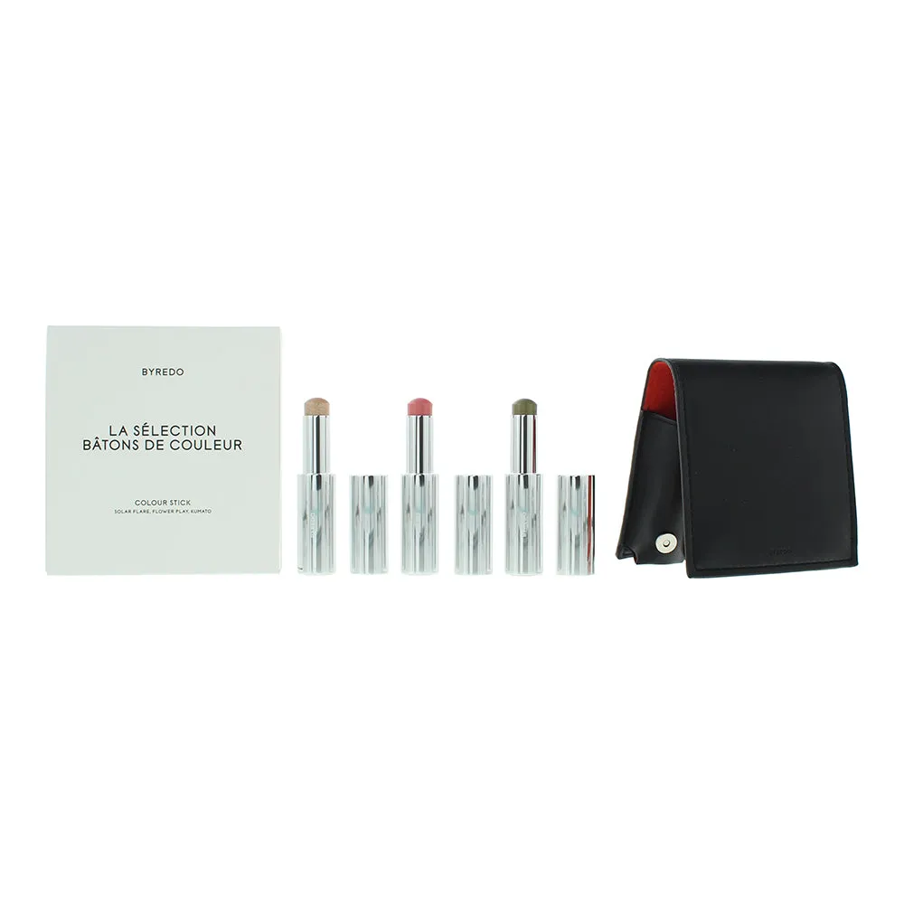 Byredo Orange Set Of 3   Leather Pouch: Solar Flare, Flower Play, Kumato Face St