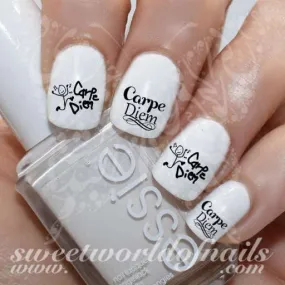 Carpe Diem Nail Art Nail water Decals Transfers Wraps