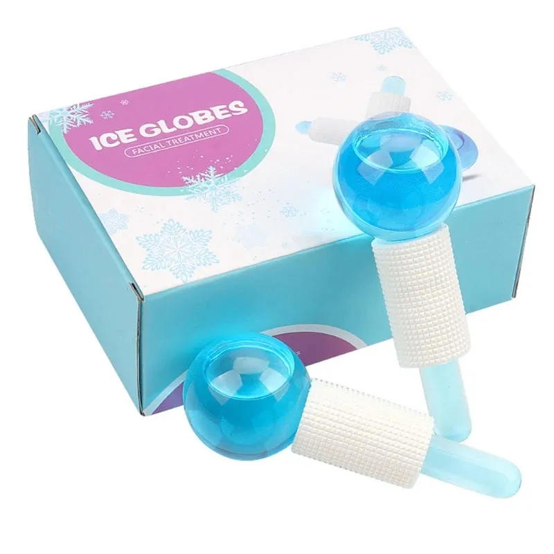 Cryo Facial Portable Skin Care Beauty Lifting Contouring Ice Globes Tool - 2 Pieces.