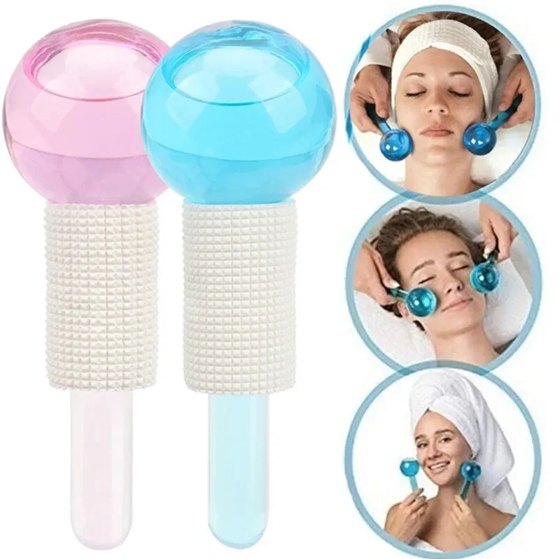 Cryo Facial Portable Skin Care Beauty Lifting Contouring Ice Globes Tool - 2 Pieces.