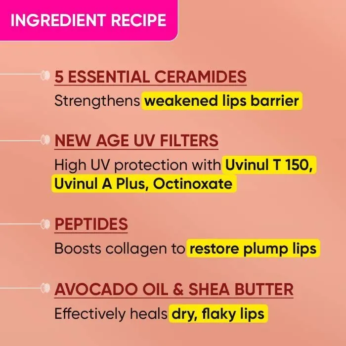 Dot & Key Barrier Repair Ceramide & Peptide SPF 50 PA   , UVA UVB Lip Balm - Warm Nude