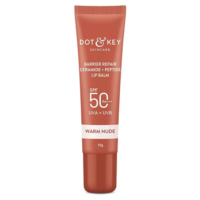 Dot & Key Barrier Repair Ceramide & Peptide SPF 50 PA   , UVA UVB Lip Balm - Warm Nude