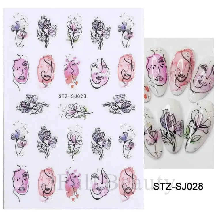 Geometric Gold Laser Nail Stickers: Chic Y2K Metallic Foils & Abstract Designs