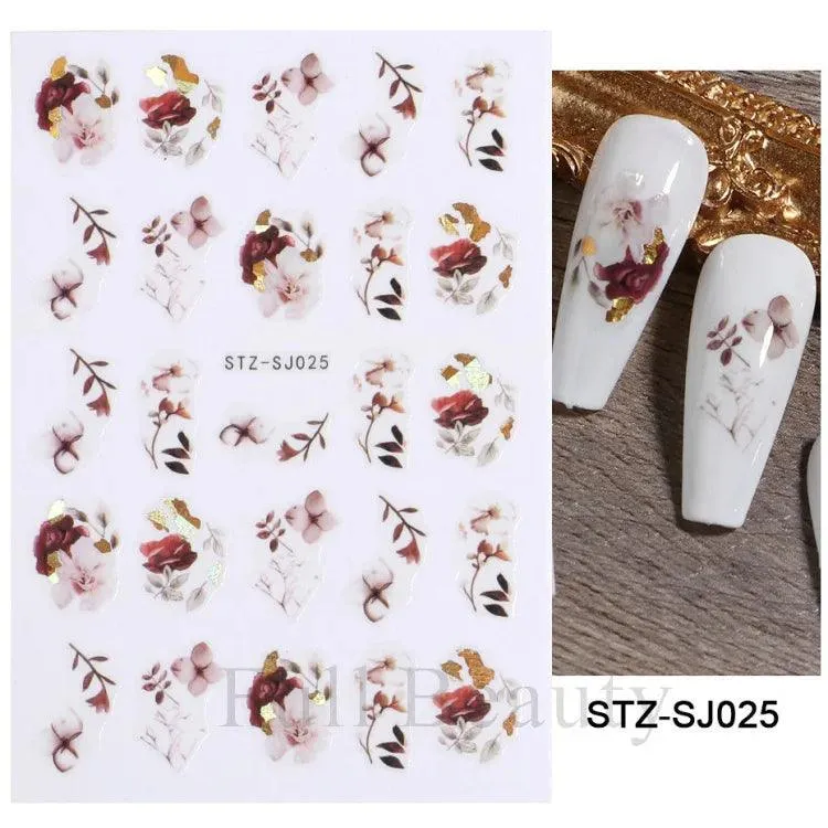 Geometric Gold Laser Nail Stickers: Chic Y2K Metallic Foils & Abstract Designs