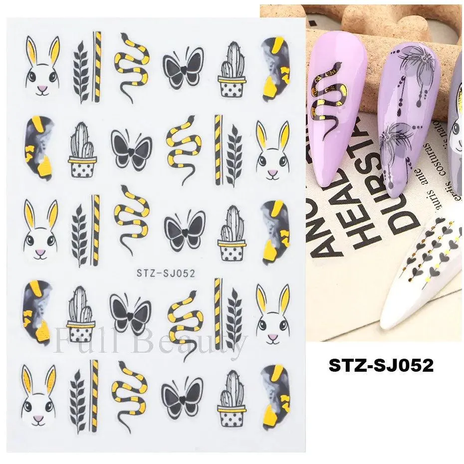 Geometric Gold Laser Nail Stickers: Chic Y2K Metallic Foils & Abstract Designs