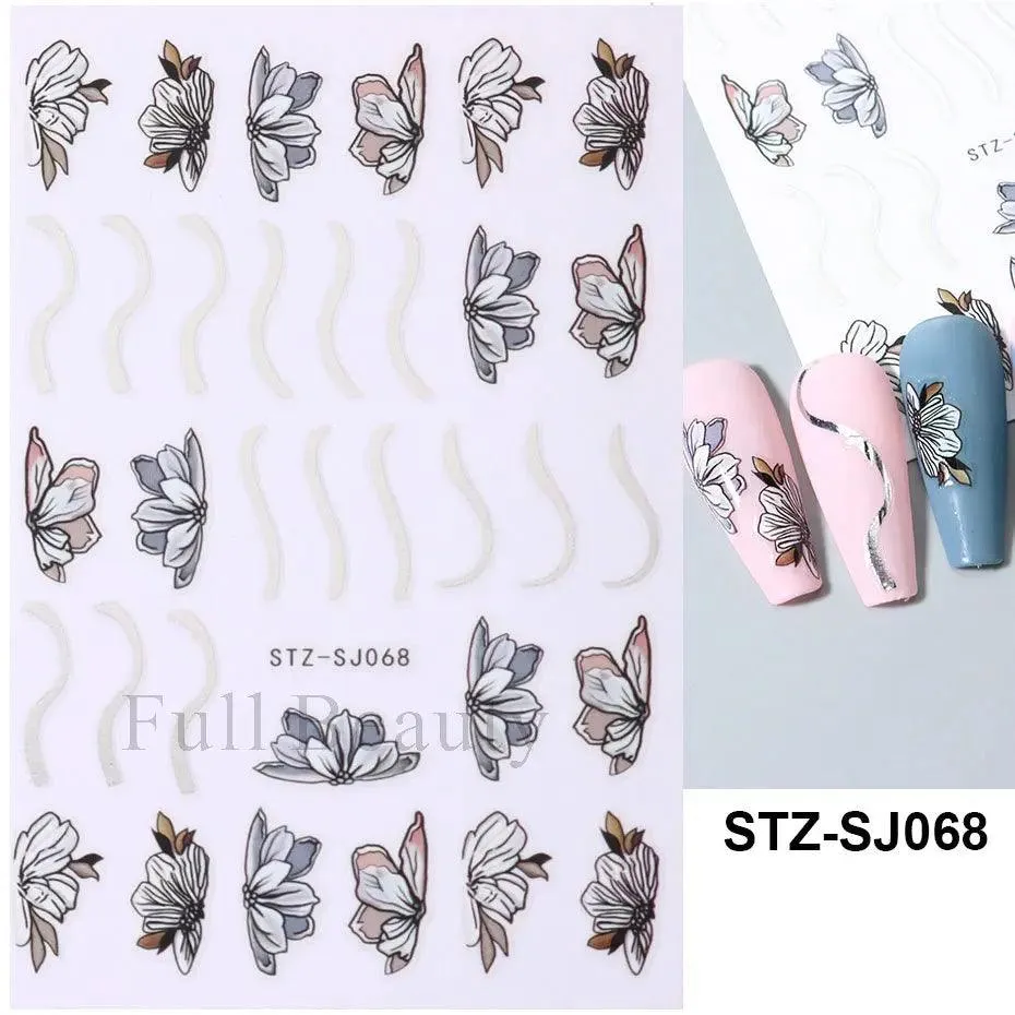 Geometric Gold Laser Nail Stickers: Chic Y2K Metallic Foils & Abstract Designs
