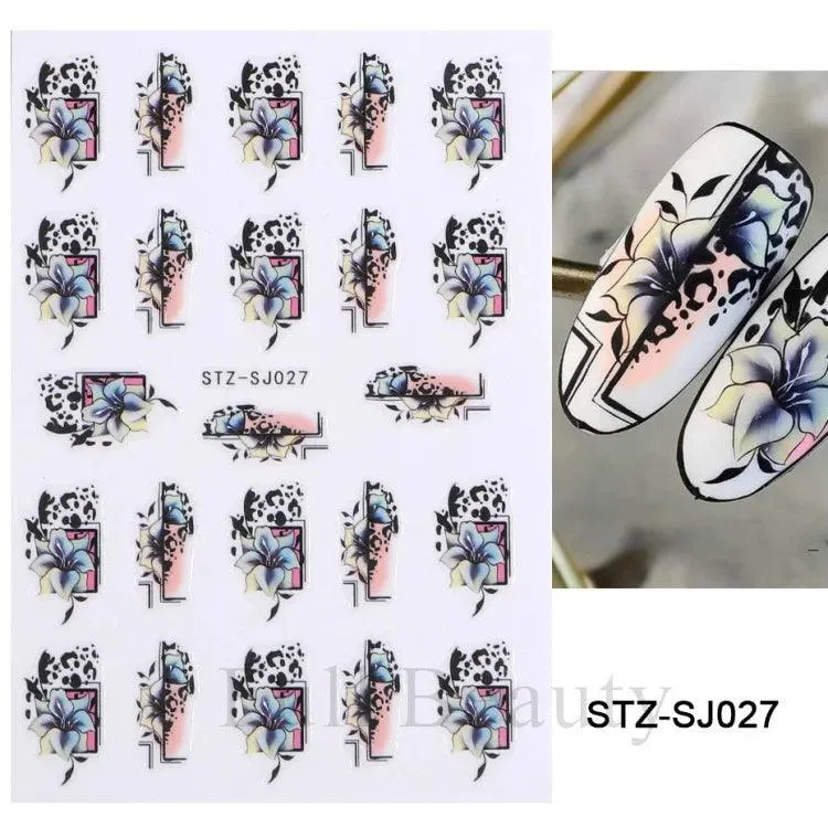 Geometric Gold Laser Nail Stickers: Chic Y2K Metallic Foils & Abstract Designs
