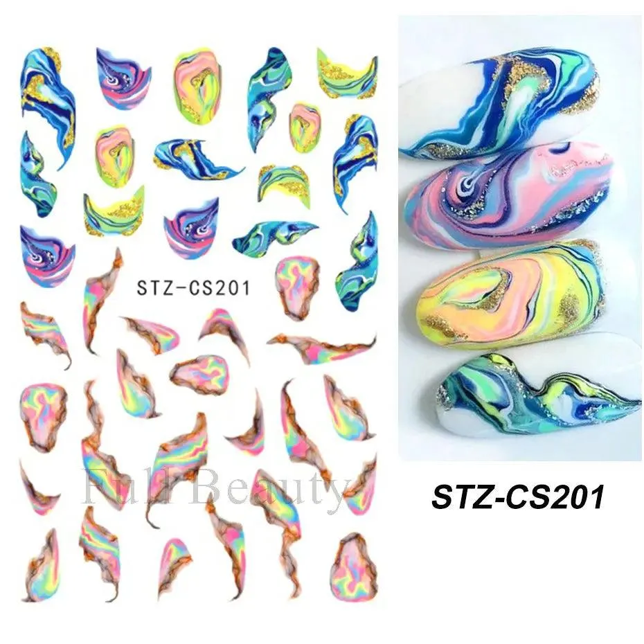 Geometric Gold Laser Nail Stickers: Chic Y2K Metallic Foils & Abstract Designs
