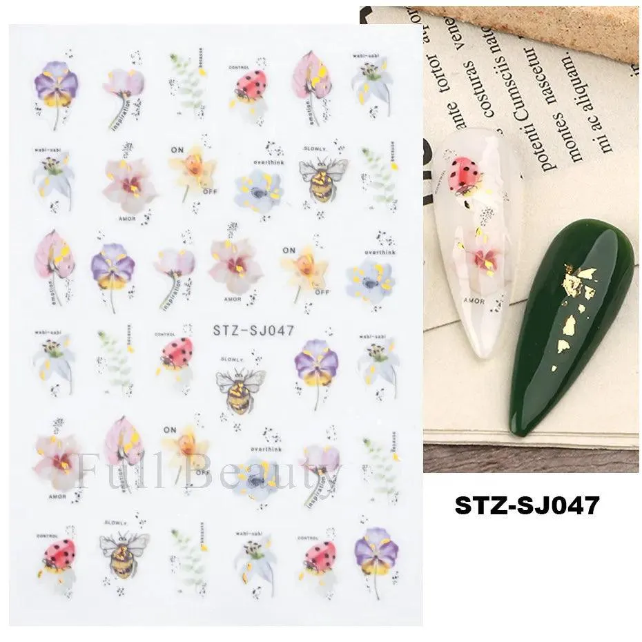 Geometric Gold Laser Nail Stickers: Chic Y2K Metallic Foils & Abstract Designs