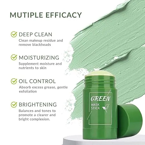 Green Poreless Deep Cleanse Mask Stick Oil Control Anti-Acne Green Tea Mask Stick