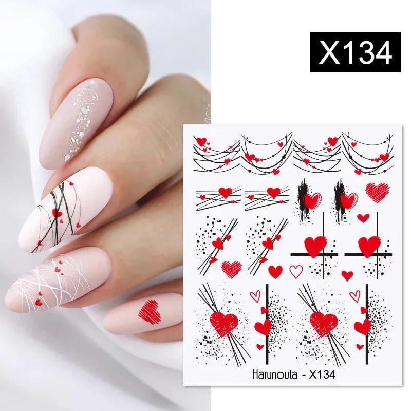 Ink Blooming Marble Nail Decals for Elegant Summer Art