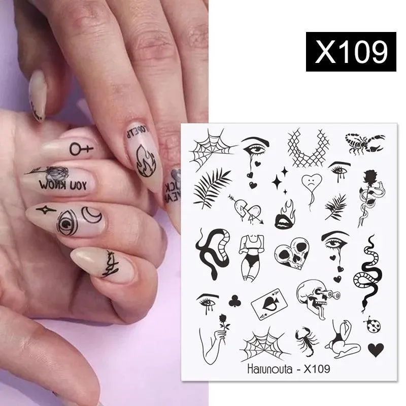 Ink Blooming Marble Nail Decals for Elegant Summer Art