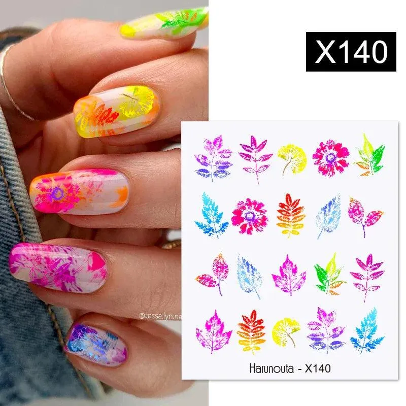 Ink Blooming Marble Nail Decals for Elegant Summer Art