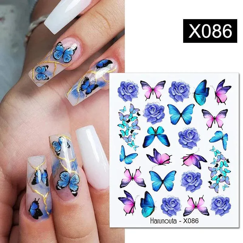 Ink Blooming Marble Nail Decals for Elegant Summer Art