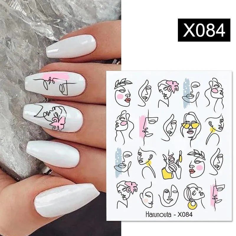 Ink Blooming Marble Nail Decals for Elegant Summer Art