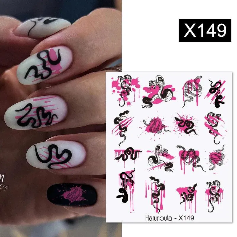 Ink Blooming Marble Nail Decals for Elegant Summer Art