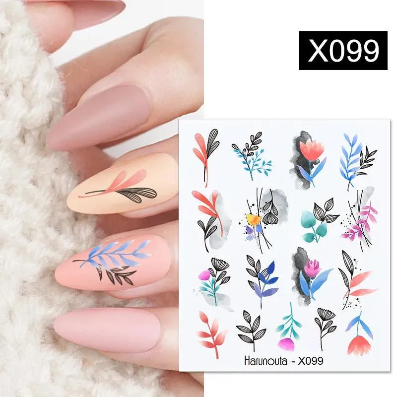 Ink Blooming Marble Nail Decals for Elegant Summer Art