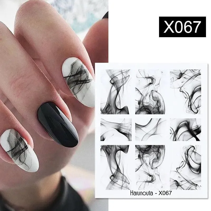 Ink Blooming Marble Nail Decals for Elegant Summer Art