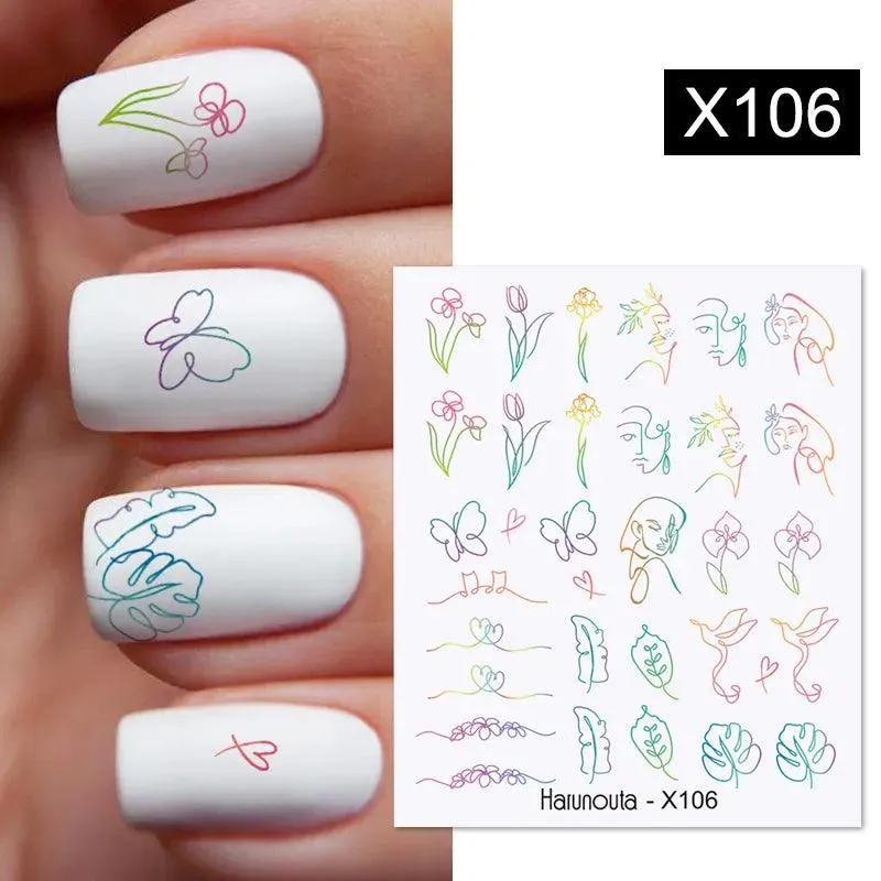 Ink Blooming Marble Nail Decals for Elegant Summer Art