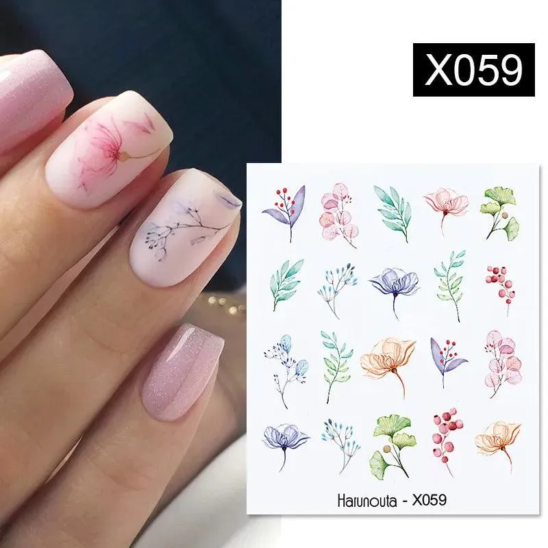 Ink Blooming Marble Nail Decals for Elegant Summer Art