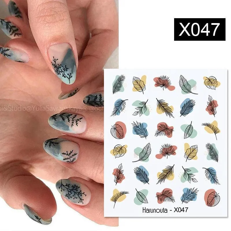 Ink Blooming Marble Nail Decals for Elegant Summer Art