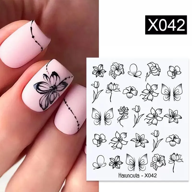 Ink Blooming Marble Nail Decals for Elegant Summer Art