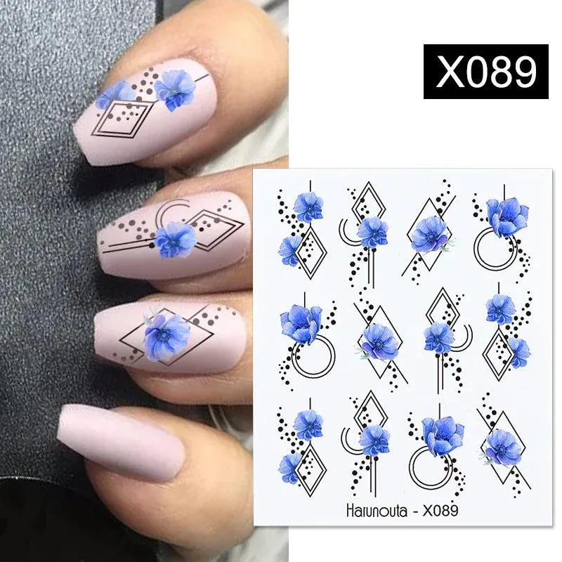 Ink Blooming Marble Nail Decals for Elegant Summer Art