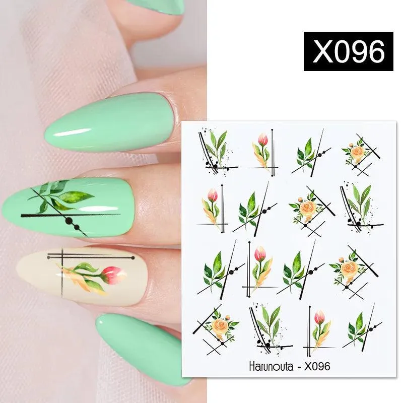 Ink Blooming Marble Nail Decals for Elegant Summer Art