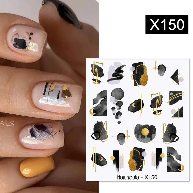 Ink Blooming Marble Nail Decals for Elegant Summer Art