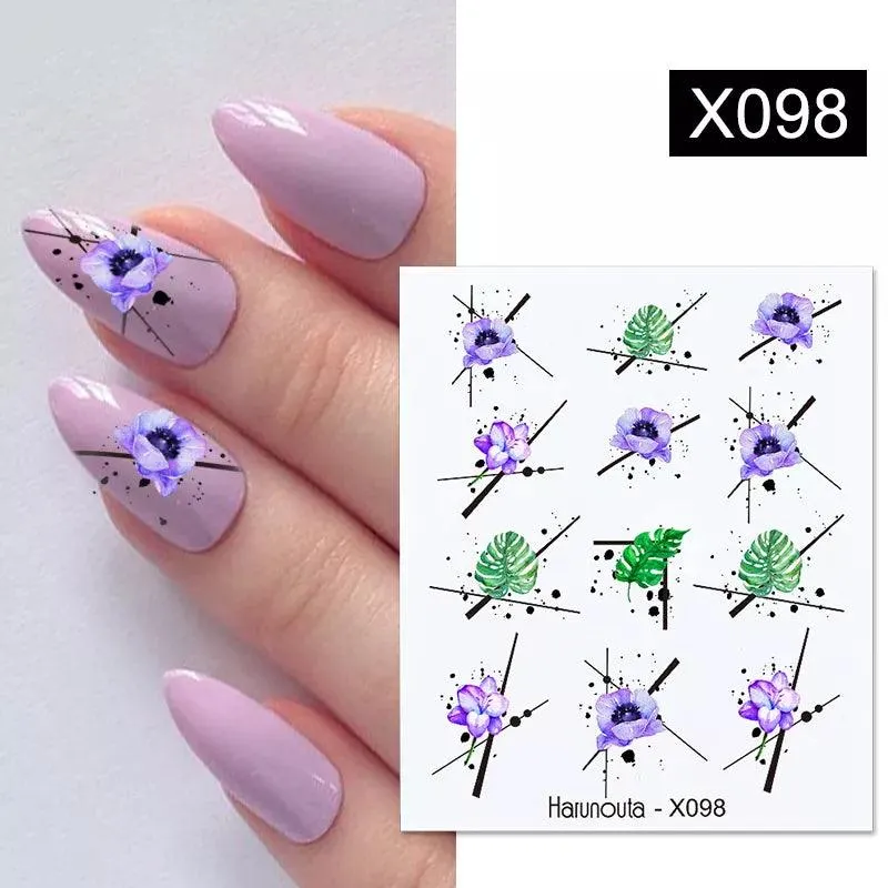 Ink Blooming Marble Nail Decals for Elegant Summer Art