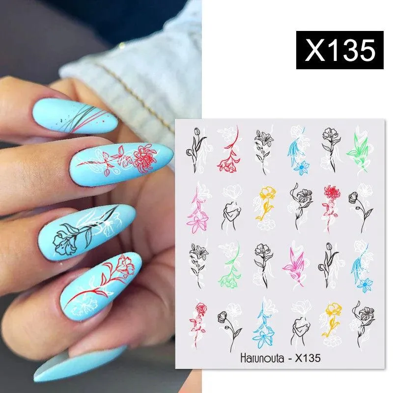 Ink Blooming Marble Nail Decals for Elegant Summer Art