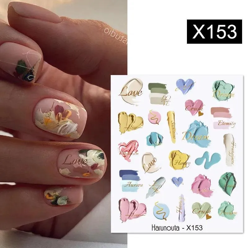Ink Blooming Marble Nail Decals for Elegant Summer Art