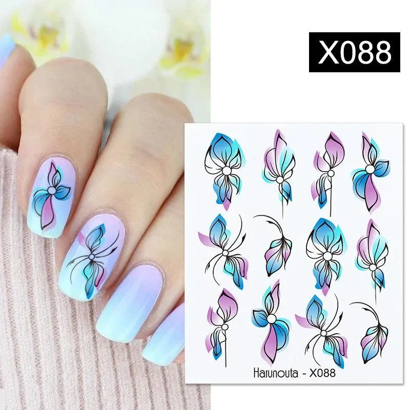Ink Blooming Marble Nail Decals for Elegant Summer Art