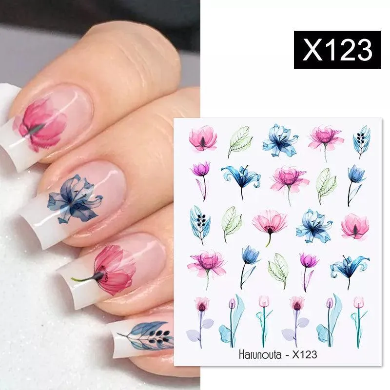 Ink Blooming Marble Nail Decals for Elegant Summer Art