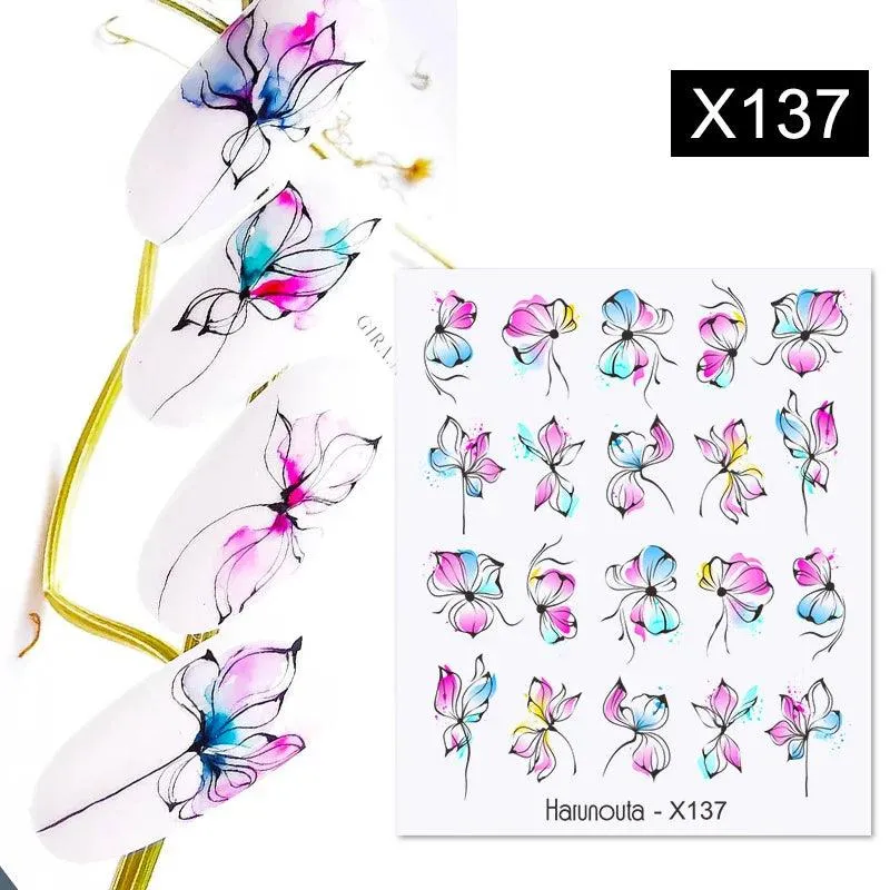 Ink Blooming Marble Nail Decals for Elegant Summer Art