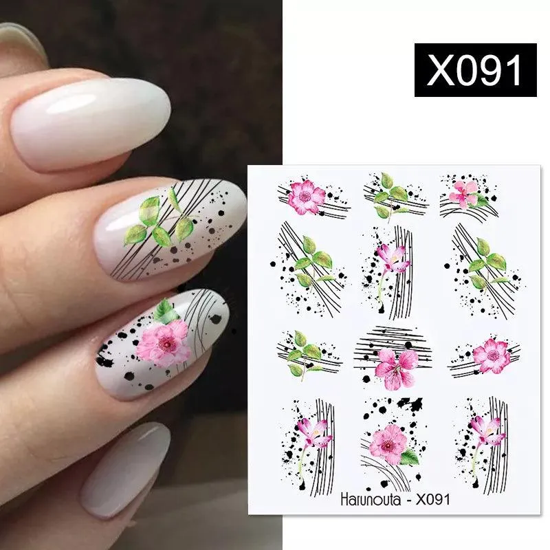 Ink Blooming Marble Nail Decals for Elegant Summer Art