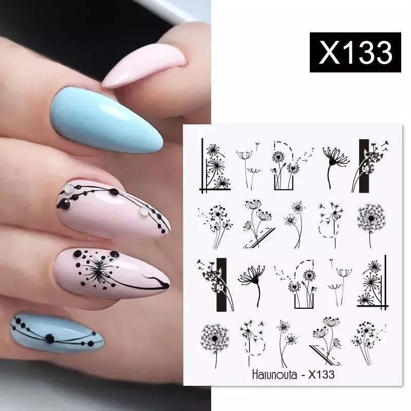 Ink Blooming Marble Nail Decals for Elegant Summer Art