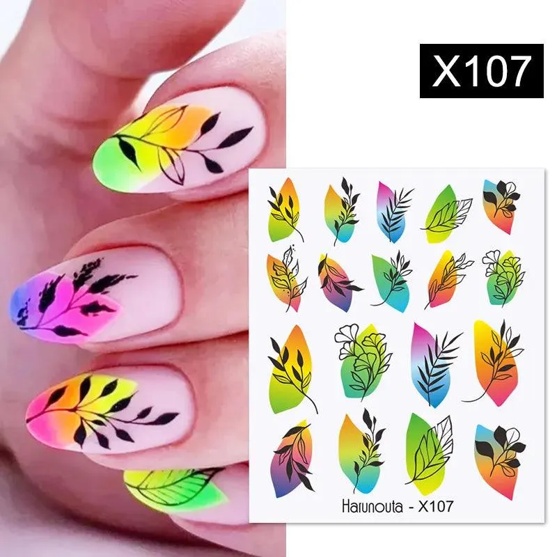 Ink Blooming Marble Nail Decals for Elegant Summer Art