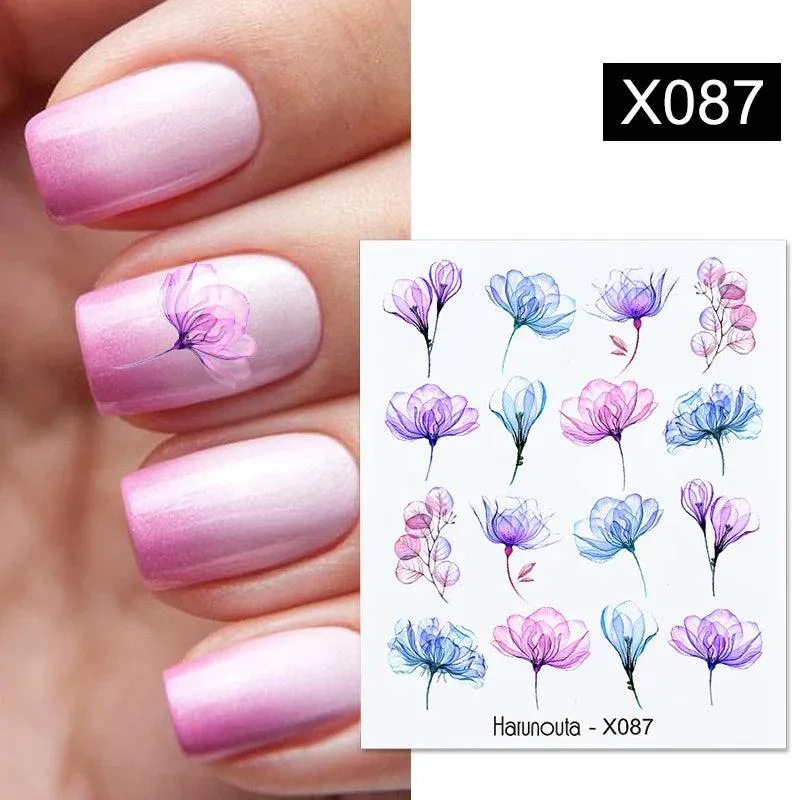 Ink Blooming Marble Nail Decals for Elegant Summer Art