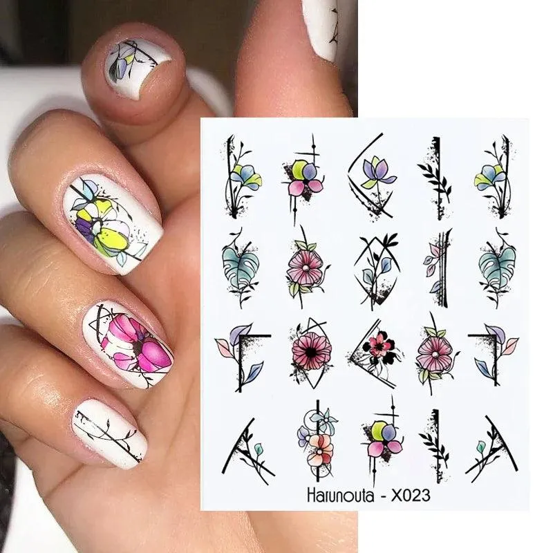 Ink Blooming Marble Nail Decals for Elegant Summer Art